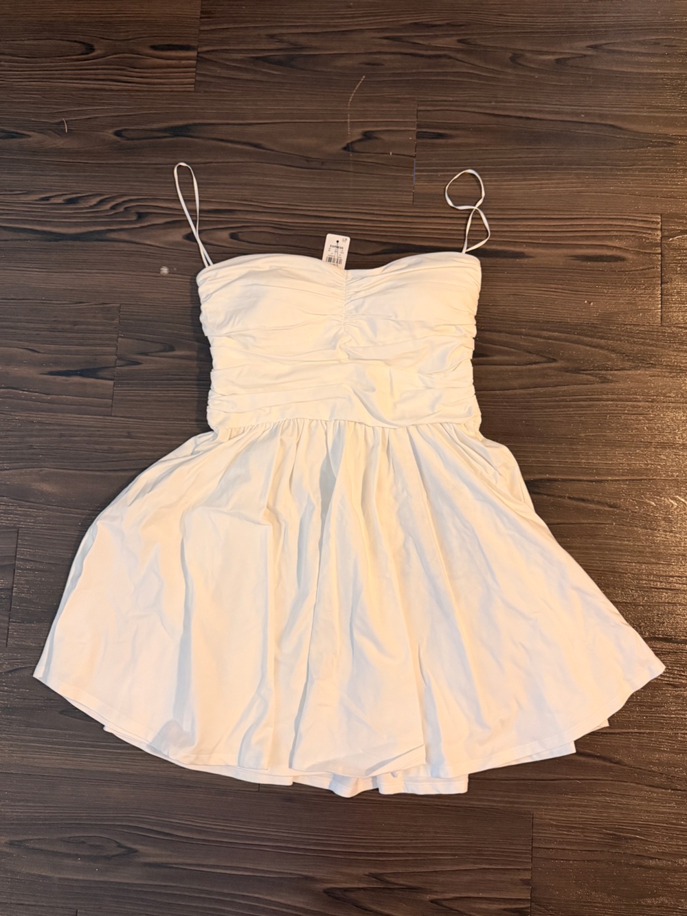 Express White Strapless Mini Dress